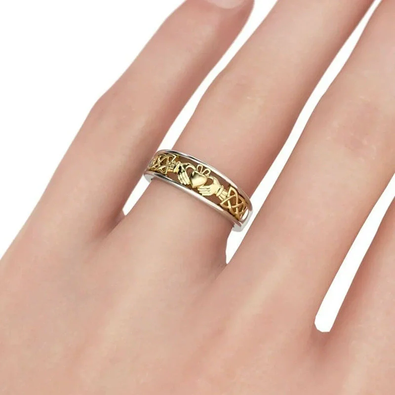 Wholesale Women's Niche Geometric Heart Crown Copper Ring With Electroplating Jewelry - Image 3