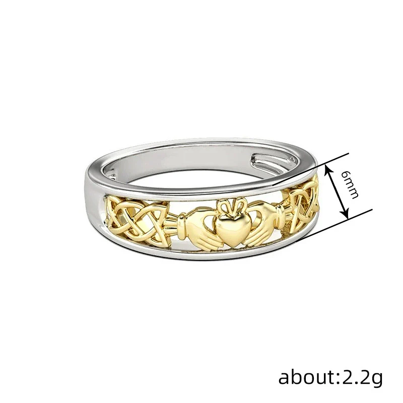 Wholesale Women's Niche Geometric Heart Crown Copper Ring With Electroplating Jewelry - Image 4
