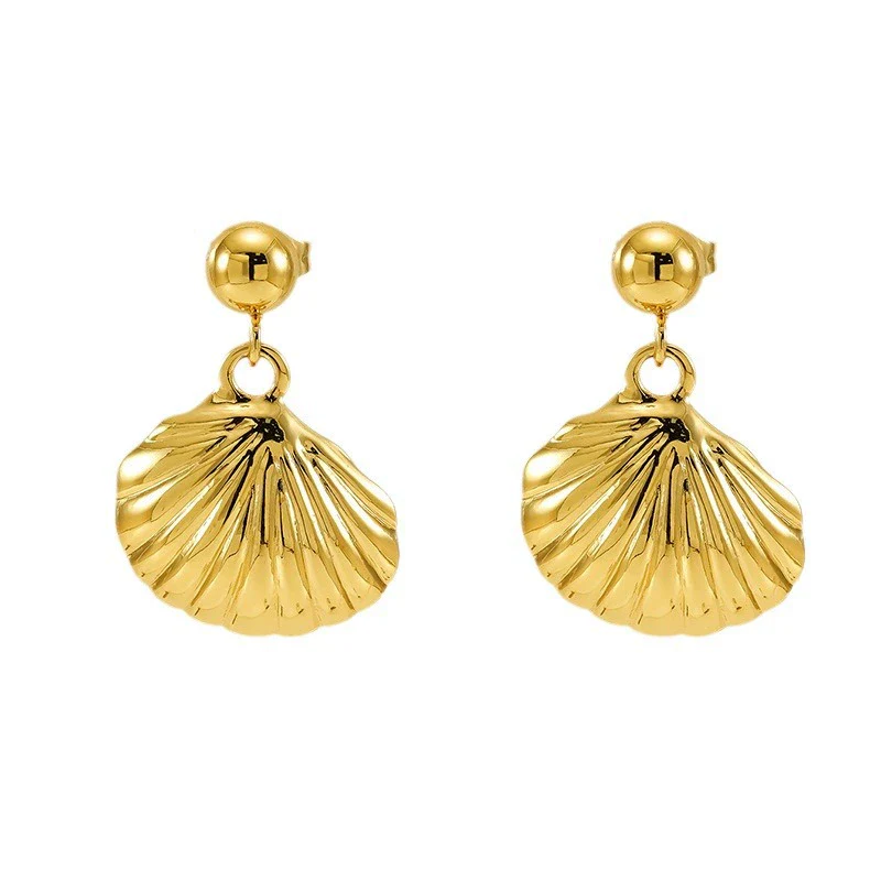 Wholesale Women's Ocean Series 316L Stainless Steel 18K Electroplated Geometric Starfish Earrings - Image 5