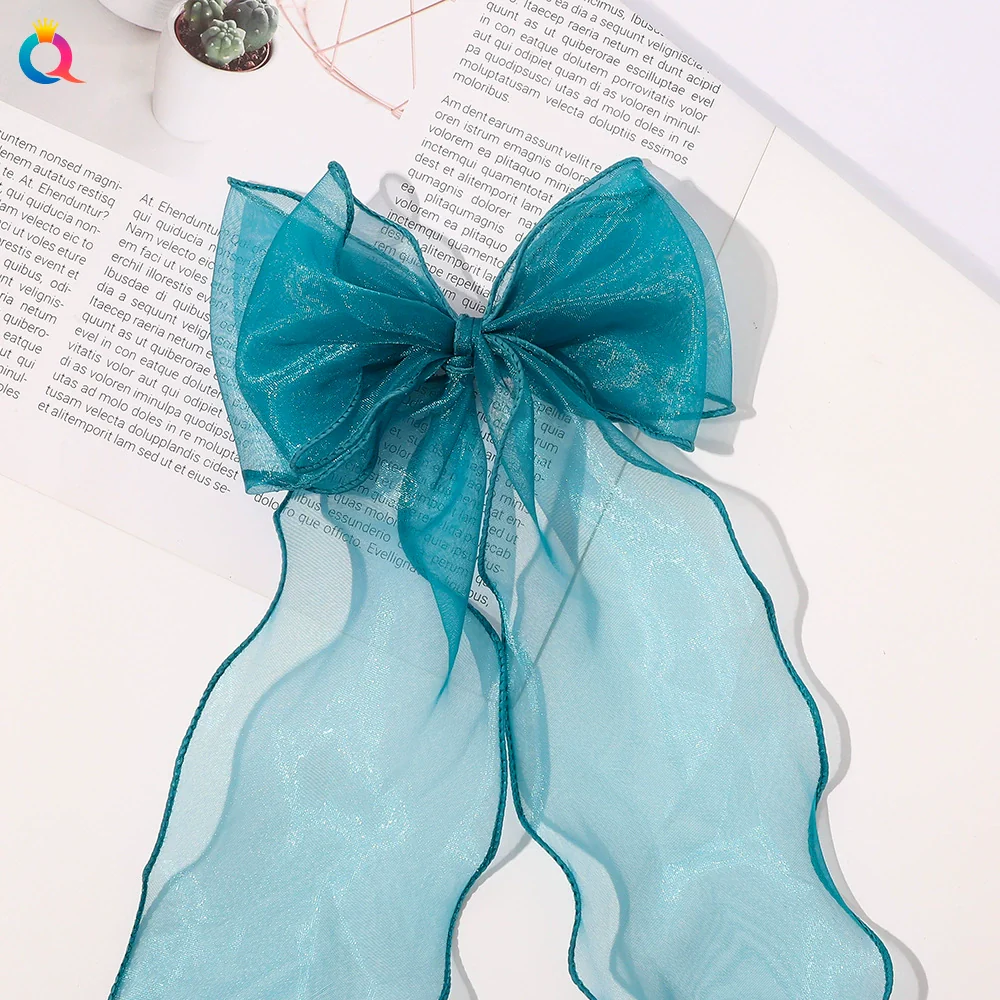 Wholesale Women's Organza Handmade Duckbill Hair Clip Bow Ribbon Style Hair Accessories - Image 5