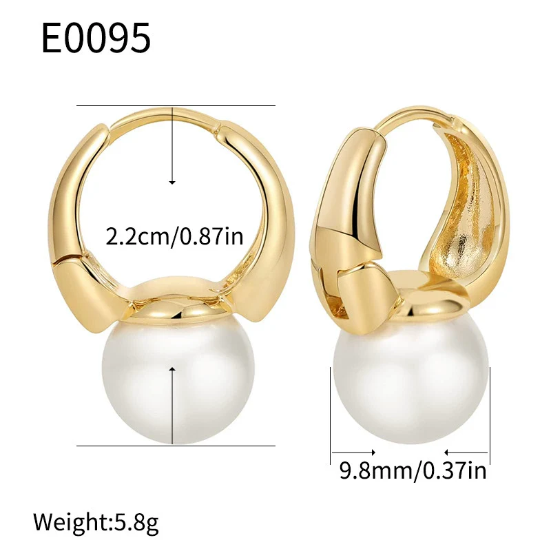 Wholesale Women's Pearl Earrings With Geometric Design And Electroplating Treatment French Retro Simple Style - Image 3