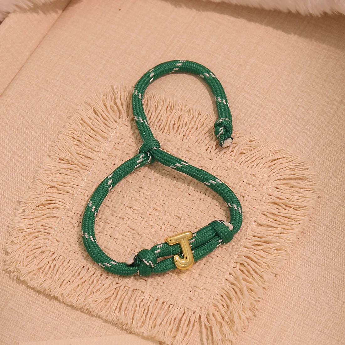 Wholesale Women's Personality Letter Number Text Real Gold Plated Environmentally Friendly Goldplated Copper Braided Bracelet Hand Jewelry - Image 14