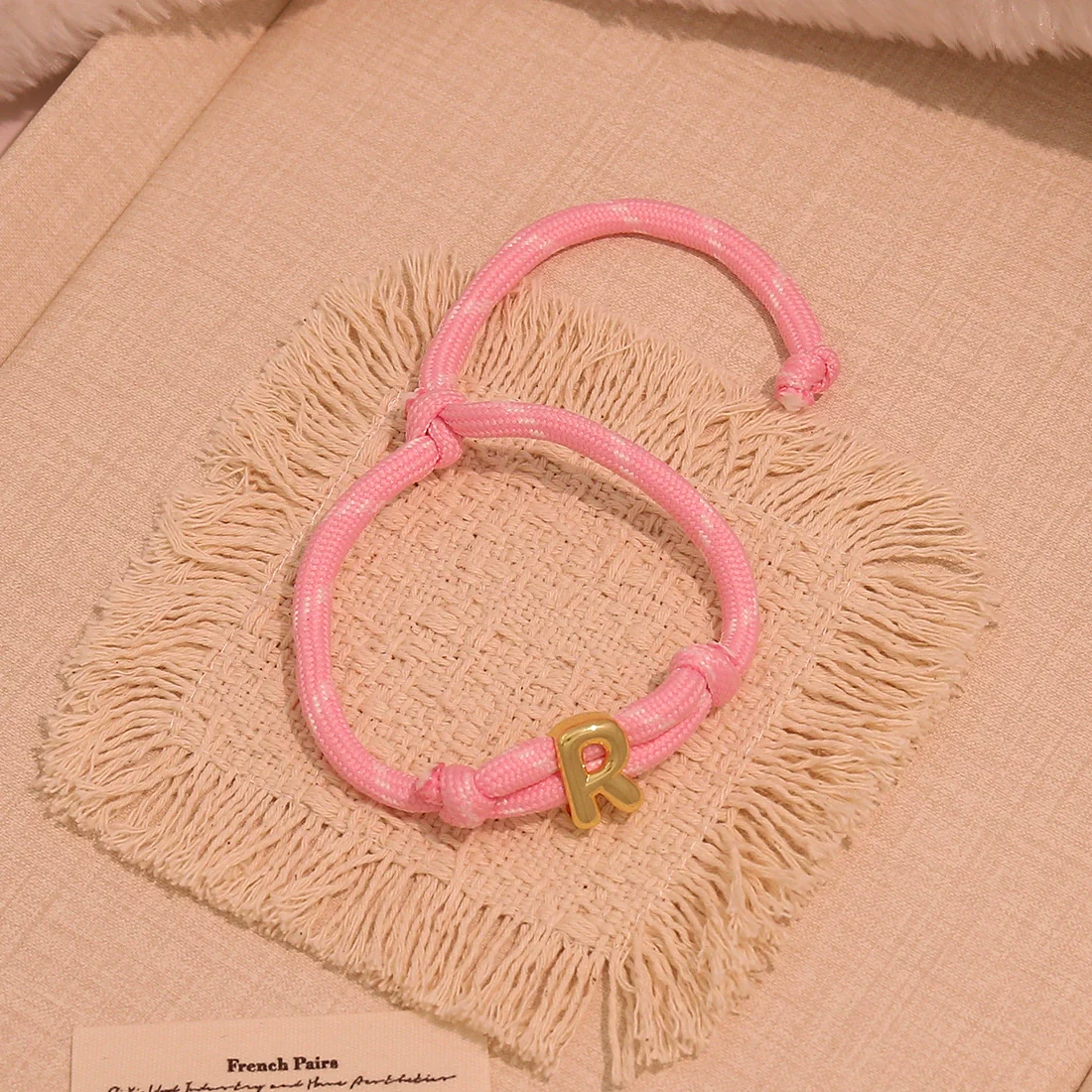 Wholesale Women's Personality Letter Number Text Real Gold Plated Environmentally Friendly Goldplated Copper Braided Bracelet Hand Jewelry - Image 22