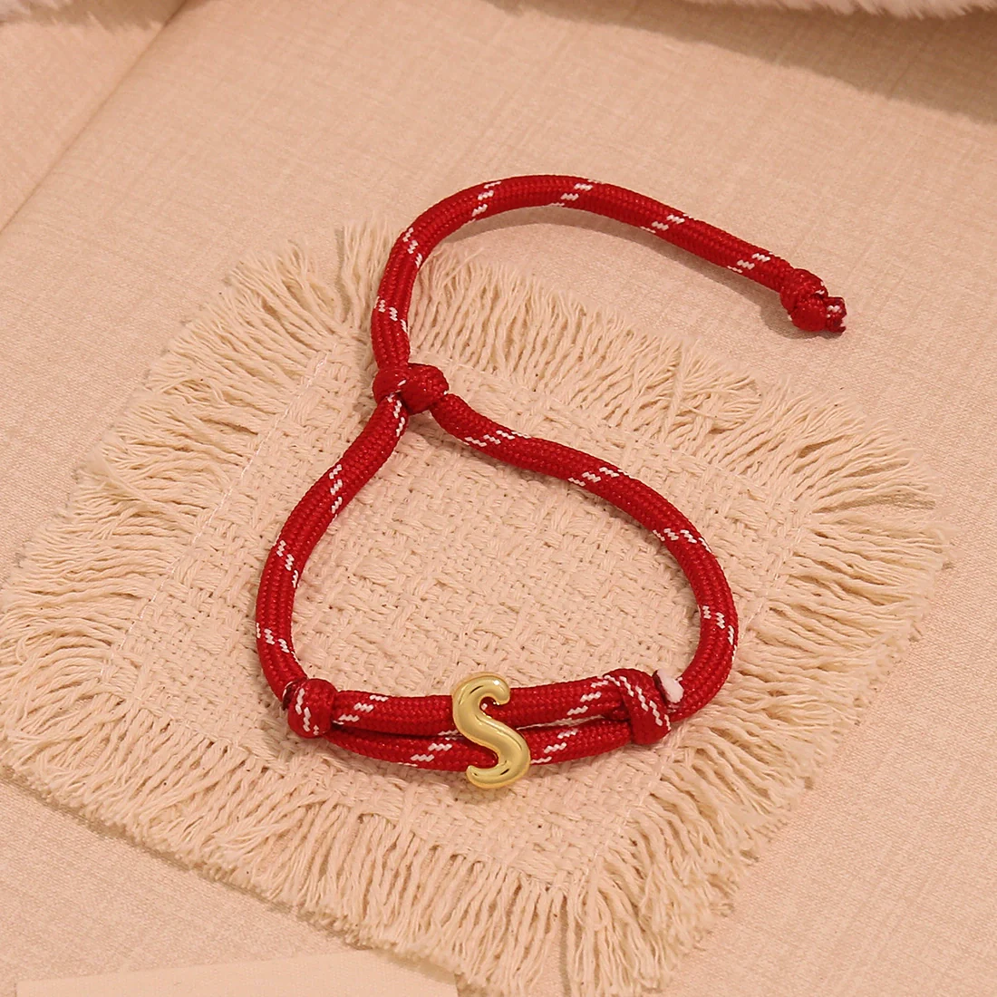 Wholesale Women's Personality Letter Number Text Real Gold Plated Environmentally Friendly Goldplated Copper Braided Bracelet Hand Jewelry - Image 23