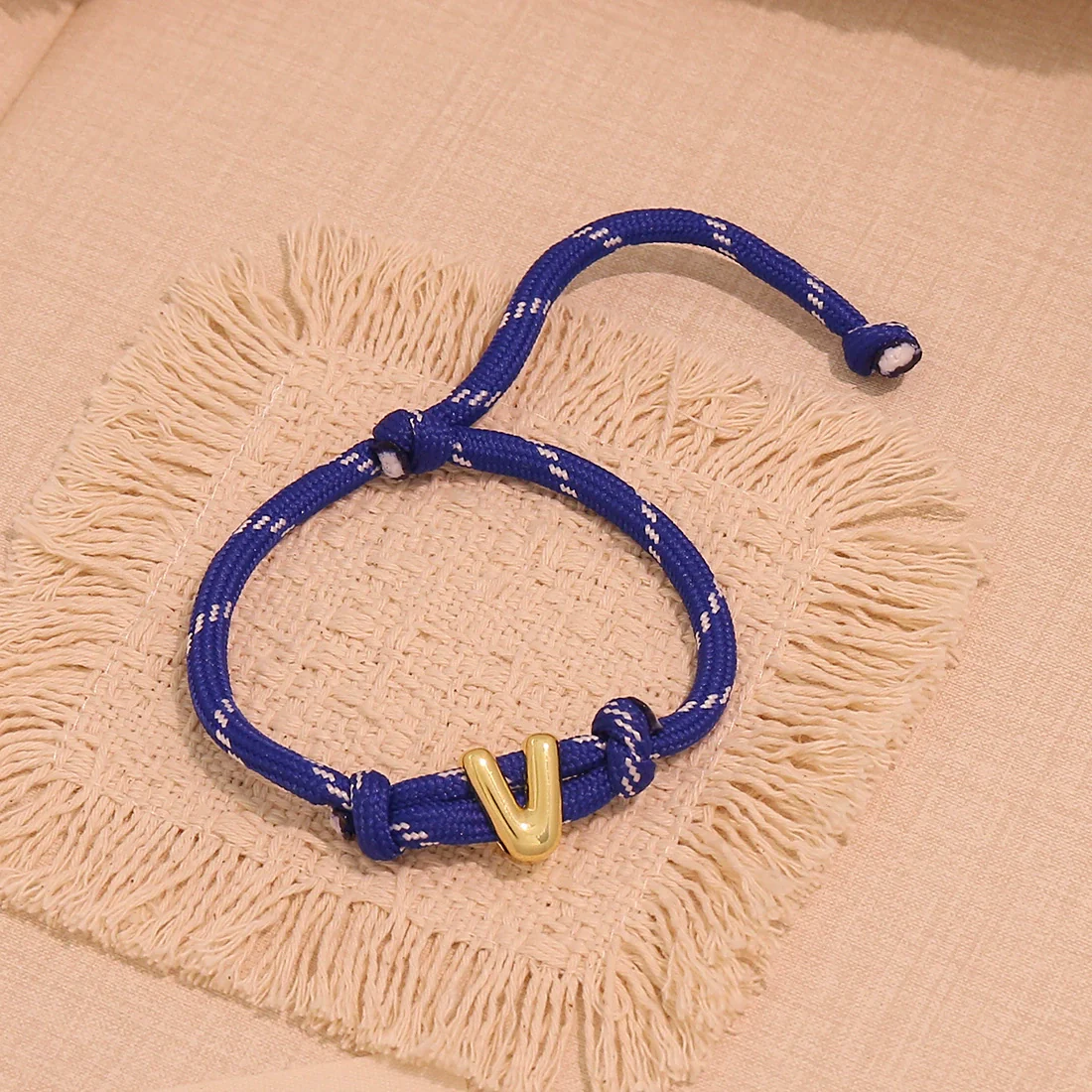 Wholesale Women's Personality Letter Number Text Real Gold Plated Environmentally Friendly Goldplated Copper Braided Bracelet Hand Jewelry - Image 26
