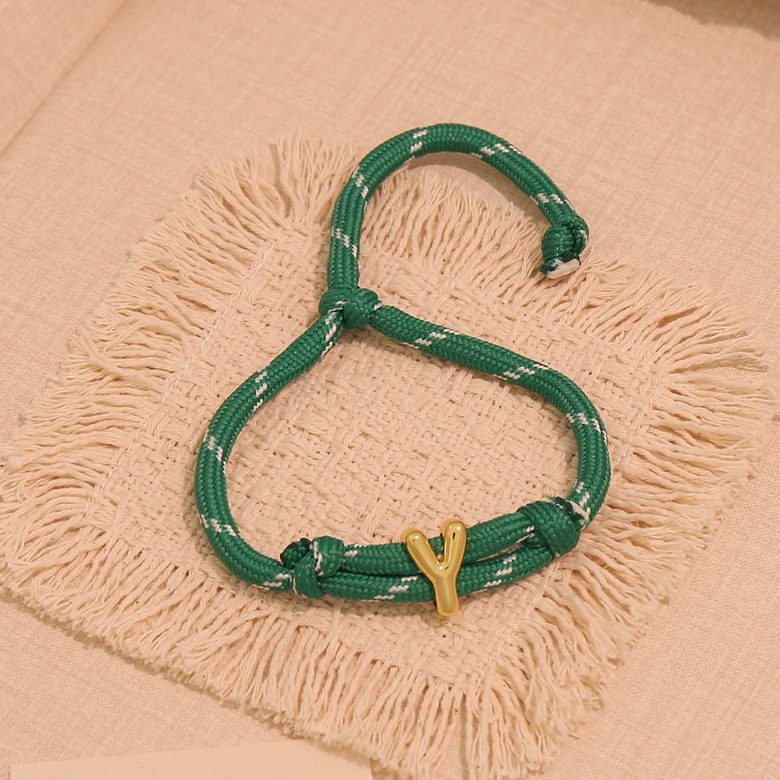 Wholesale Women's Personality Letter Number Text Real Gold Plated Environmentally Friendly Goldplated Copper Braided Bracelet Hand Jewelry - Image 29