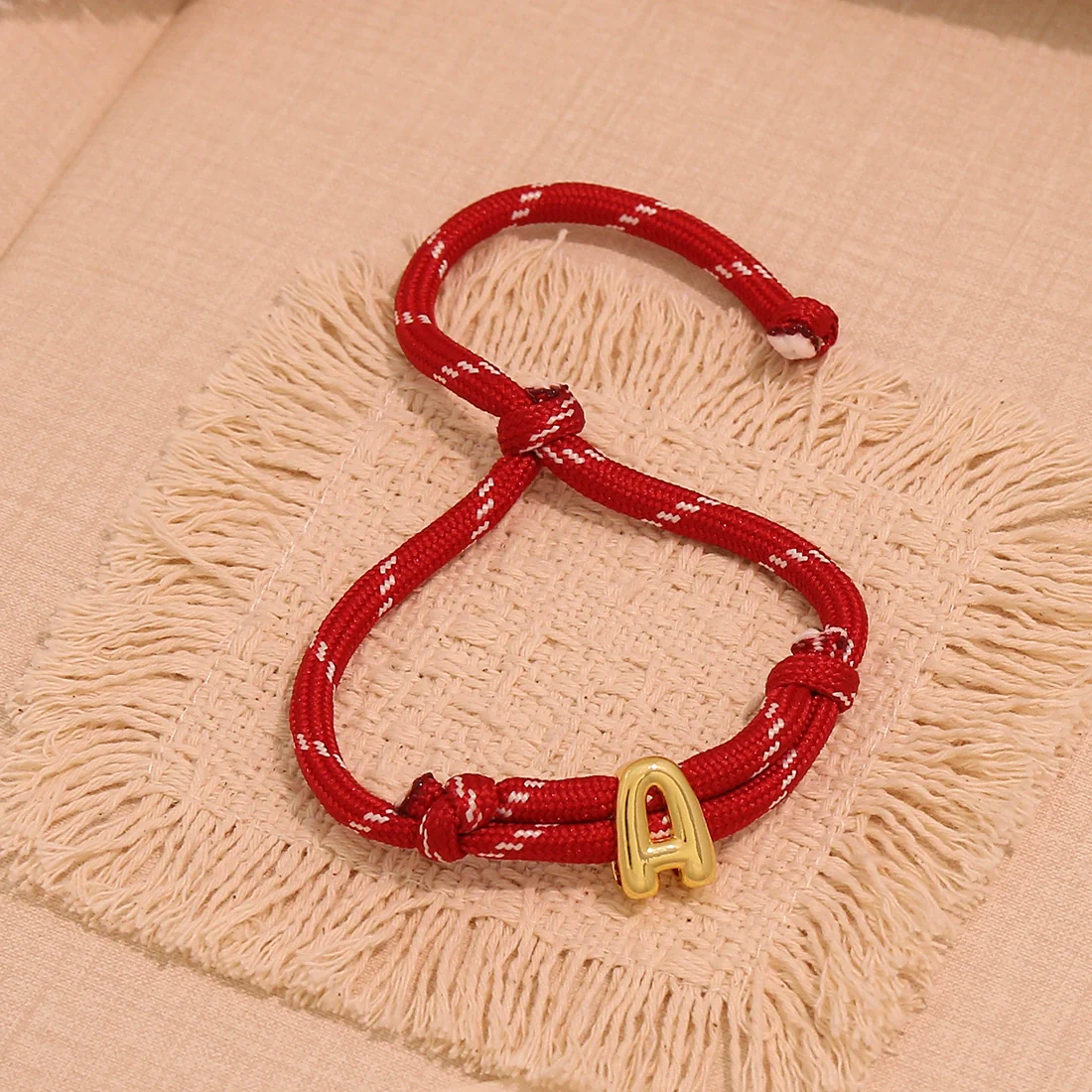 Wholesale Women's Personality Letter Number Text Real Gold Plated Environmentally Friendly Goldplated Copper Braided Bracelet Hand Jewelry - Image 4