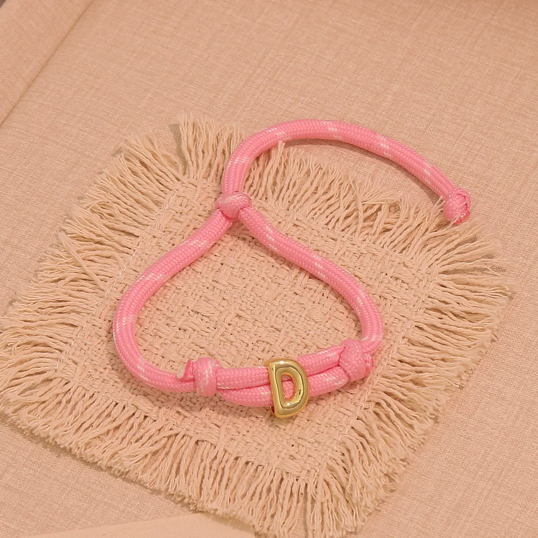 Wholesale Women's Personality Letter Number Text Real Gold Plated Environmentally Friendly Goldplated Copper Braided Bracelet Hand Jewelry - Image 8