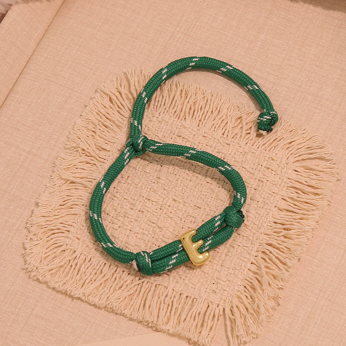 Wholesale Women's Personality Letter Number Text Real Gold Plated Environmentally Friendly Goldplated Copper Braided Bracelet Hand Jewelry - Image 9