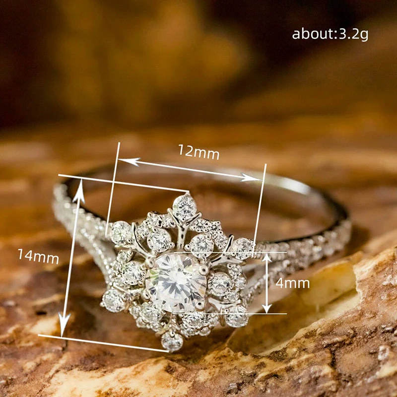 Wholesale Women's Princess Style Geometric Copper Zirconia Inlay Ring - Image 4