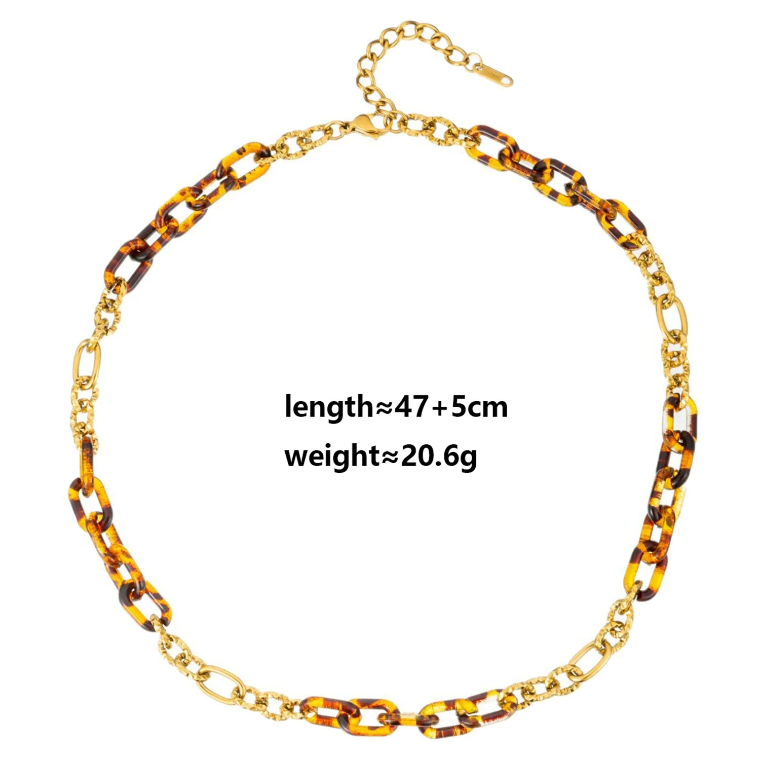 Wholesale Women's Punk Leopard Print And Geometric Stainless Steel Electroplated Figureeight Necklace - Image 7