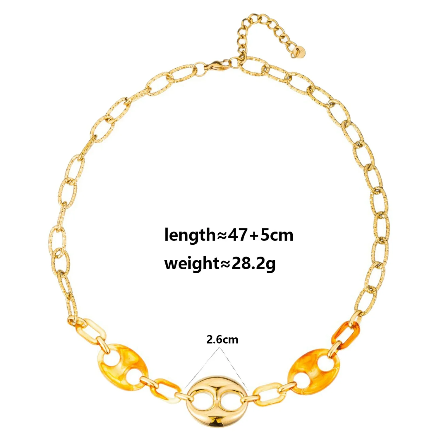 Wholesale Women's Punk Leopard Print And Geometric Stainless Steel Electroplated Figureeight Necklace - Image 8