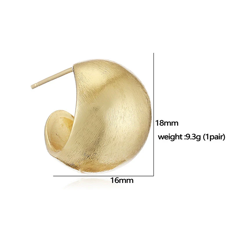 Wholesale Women's Retro Copper Electroplated Geometric Oval Cshaped Earrings - Image 5