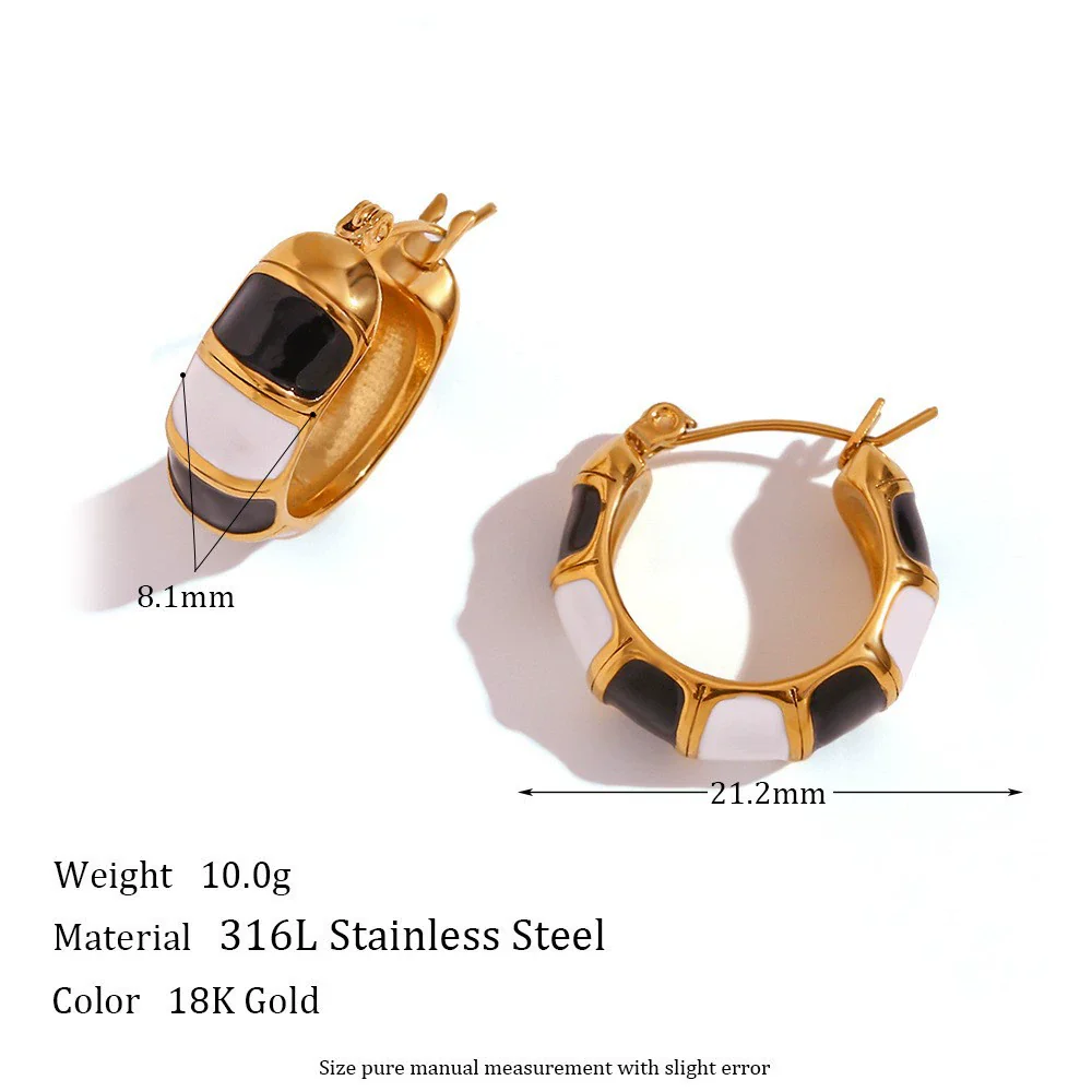 Wholesale Women's Retro Elegant Highend Geometric Ushaped Stainless Steel 18K Gold Plated Earrings Jewelry Combination - Image 10