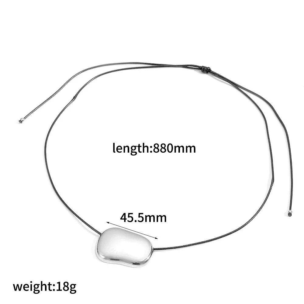 Wholesale Women's Retro Geometric Heartshaped Stainless Steel Wax Rope Chain Pvd Furnace Vacuum Real Gold Plated Pendant Necklace - Image 16