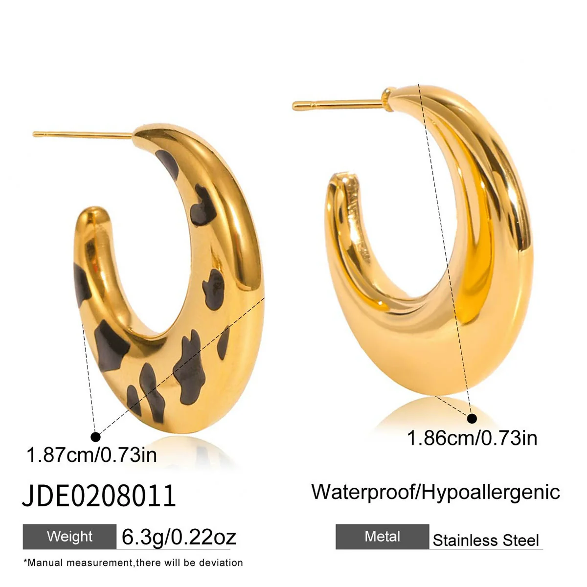 Wholesale Women's Retro Geometric Moon Stainless Steel Electroplated Earrings - Image 6