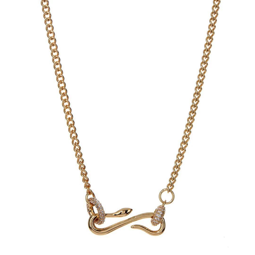 Wholesale Women's Retro Geometric Snakeshaped Necklace With Copper Chain And Titanium Steel Pendant Electroplated - Image 6