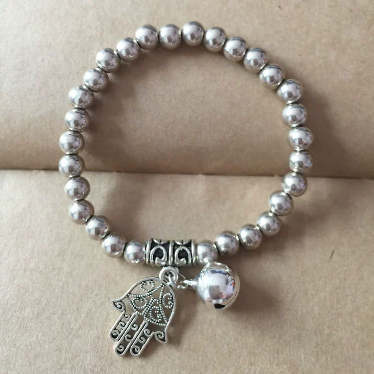 Wholesale Women's Retro Handmade Silver Beaded Bracelet With Animals Zodiac Pattern And Elastic Rope - Image 12