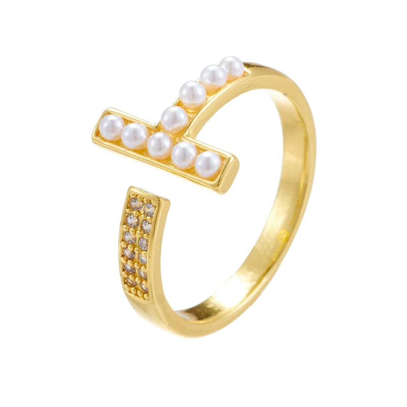 Wholesale Women's Retro Light Luxury Geometric Copper Pearl Butterfly Ring Inlaid With Zircon And Electroplated - Image 14