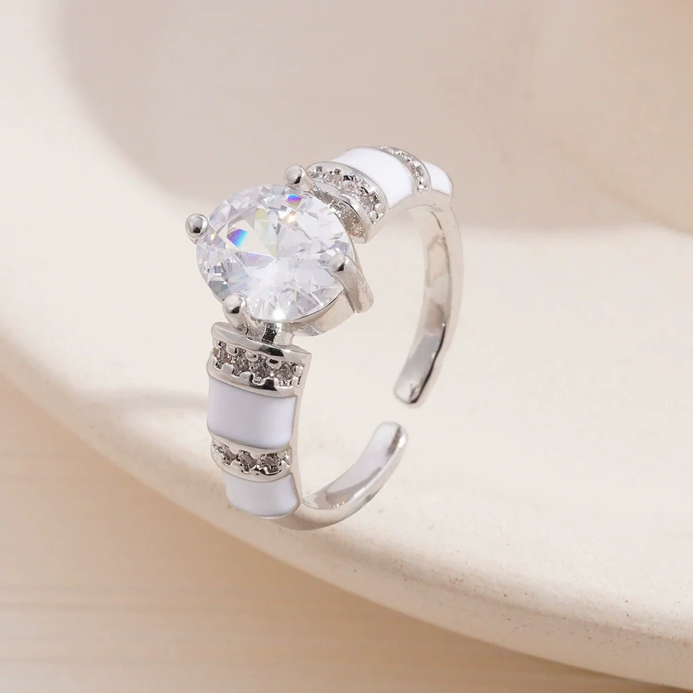 Wholesale Women's Retro Light Luxury Geometric Copper Pearl Butterfly Ring Inlaid With Zircon And Electroplated - Image 23