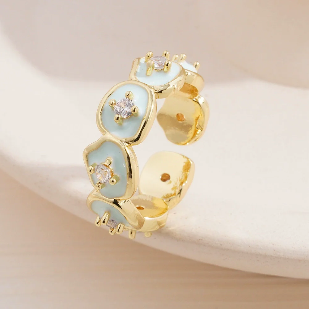 Wholesale Women's Retro Light Luxury Geometric Copper Pearl Butterfly Ring Inlaid With Zircon And Electroplated - Image 26