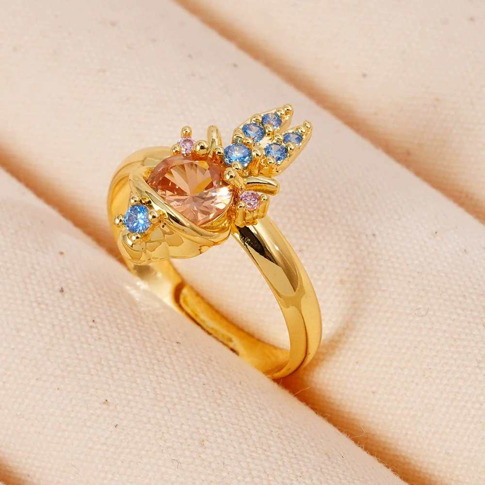 Wholesale Women's Retro Light Luxury Geometric Copper Pearl Butterfly Ring Inlaid With Zircon And Electroplated - Image 57