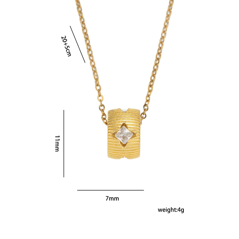 Wholesale Women's Retro Light Luxury Style Star Pattern Copper Zircon Inlaid Gold Plated O Word Chain Small Waist Necklace - Image 4