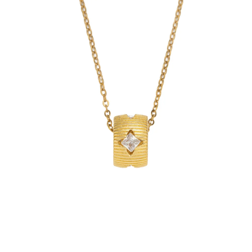 Wholesale Women's Retro Light Luxury Style Star Pattern Copper Zircon Inlaid Gold Plated O Word Chain Small Waist Necklace - Image 5