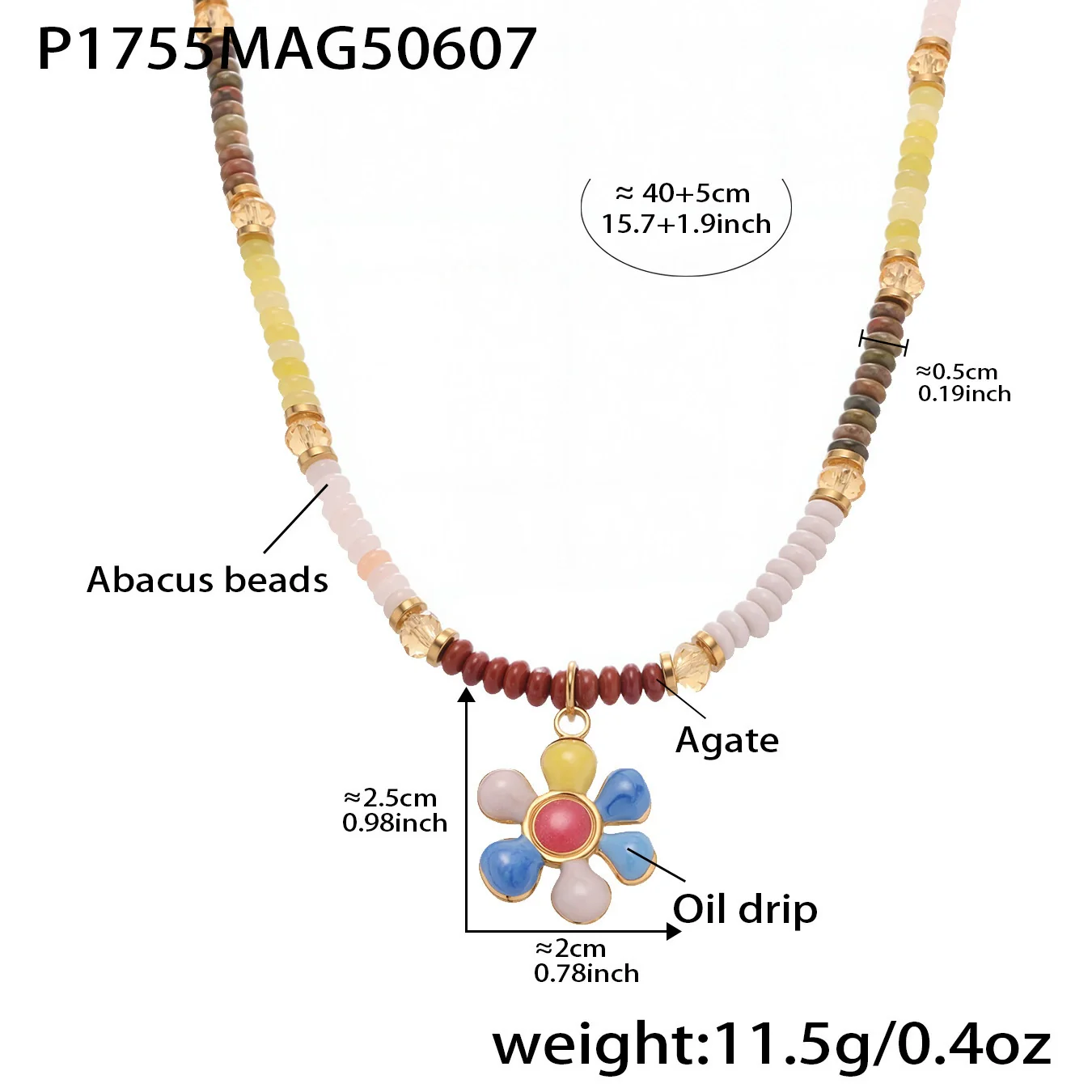Wholesale Women's Retro Minimalist Geometric Ferris Wheel Necklace With Freshwater Pearl Agate And Stainless Steel Electroplated Pendant - Image 12