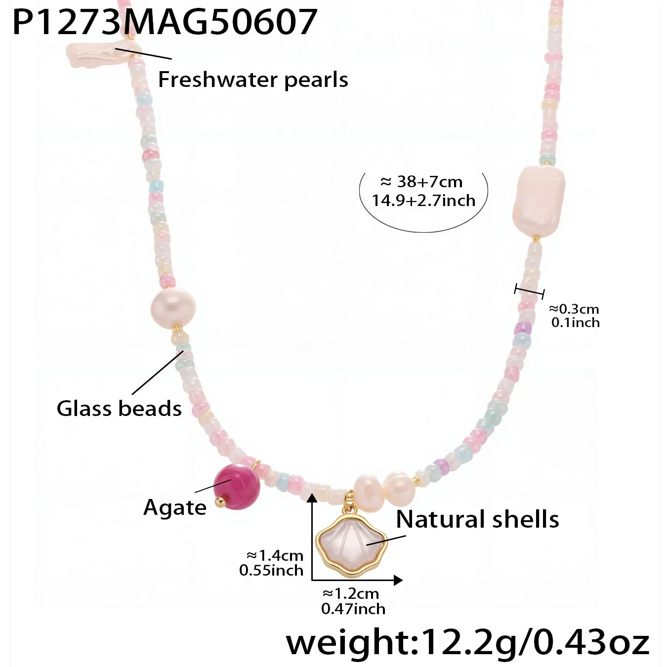 Wholesale Women's Retro Minimalist Geometric Ferris Wheel Necklace With Freshwater Pearl Agate And Stainless Steel Electroplated Pendant - Image 6