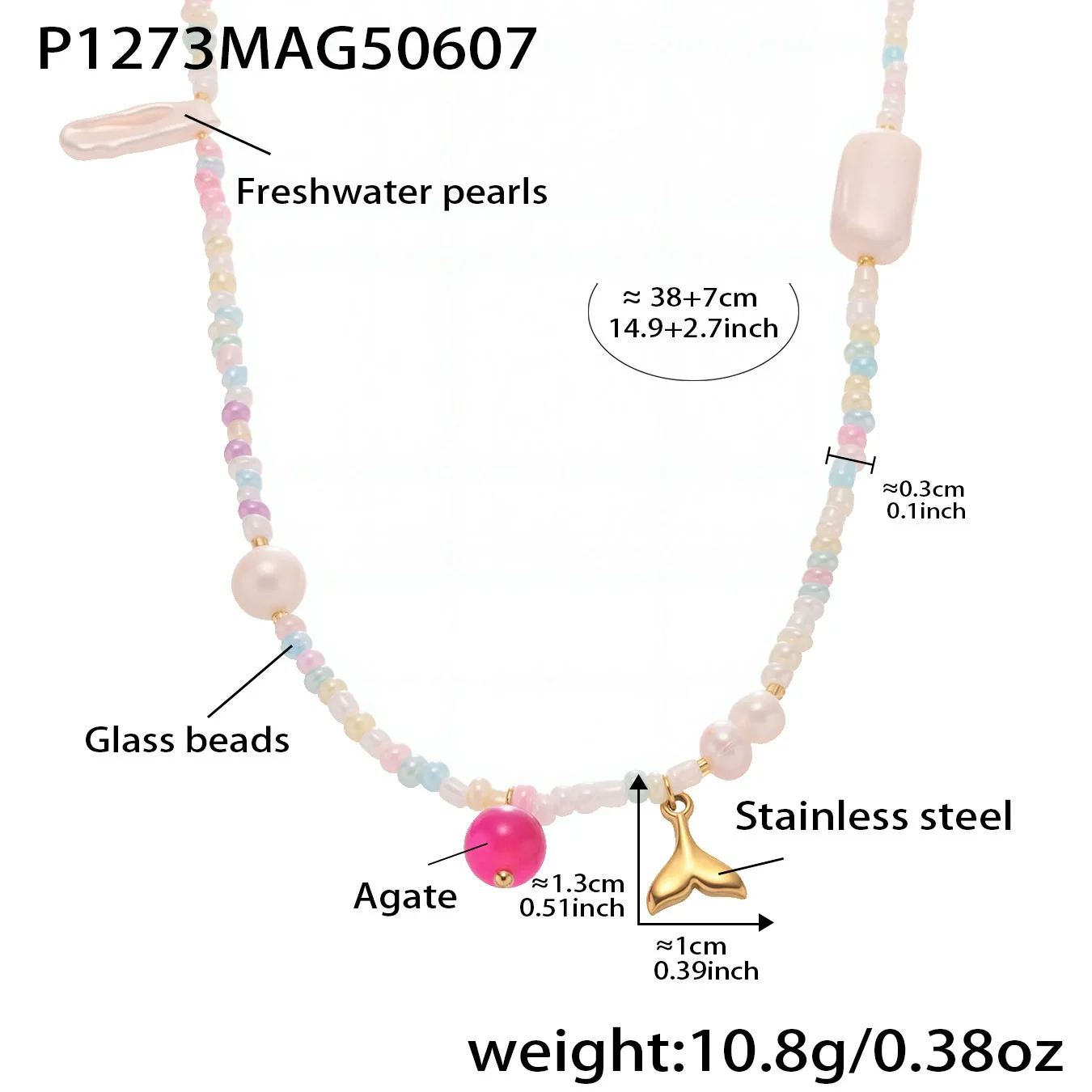 Wholesale Women's Retro Minimalist Geometric Ferris Wheel Necklace With Freshwater Pearl Agate And Stainless Steel Electroplated Pendant - Image 8