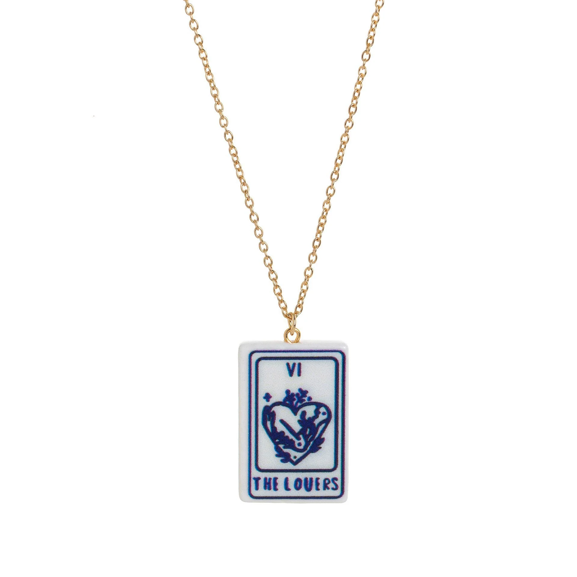 Wholesale Women's Retro Minimalist Geometric Heart Tarot Copper Goldplated Necklace - Image 11