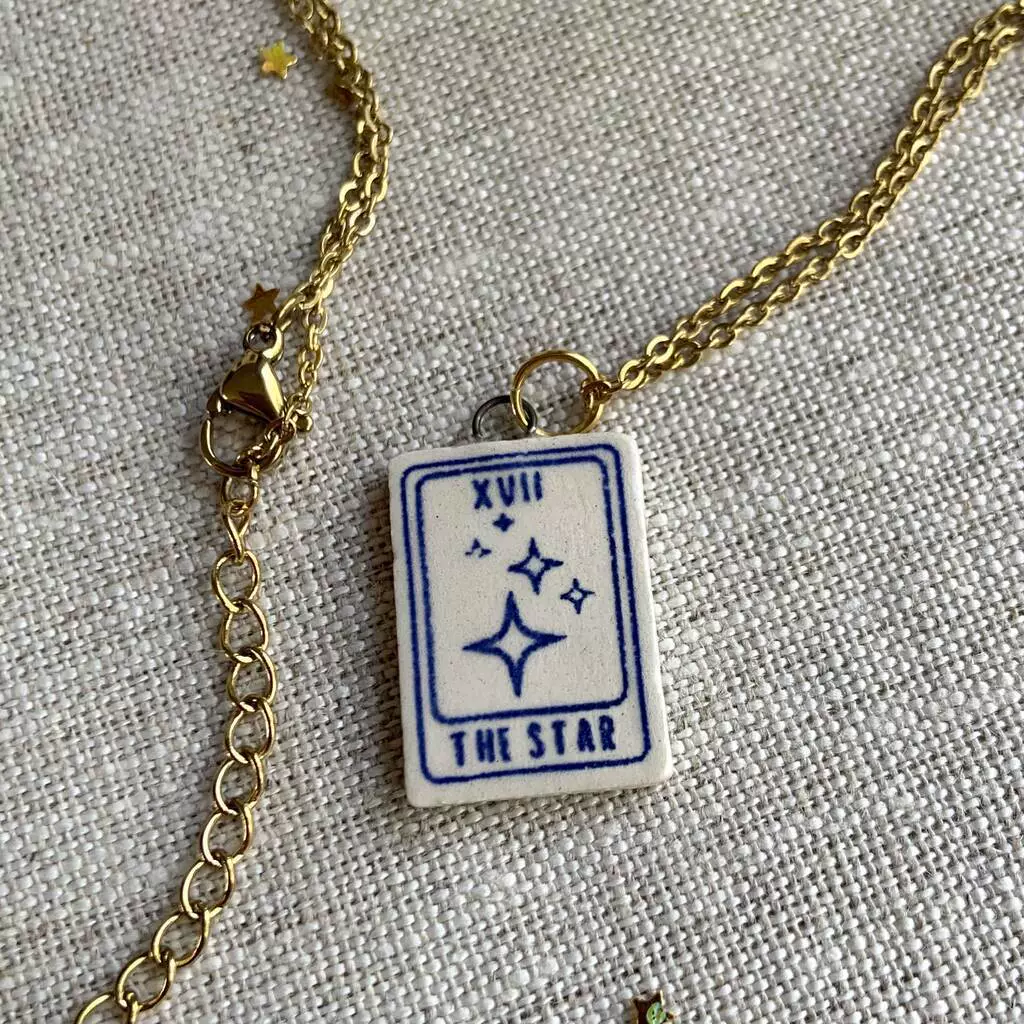Wholesale Women's Retro Minimalist Geometric Heart Tarot Copper Goldplated Necklace - Image 4