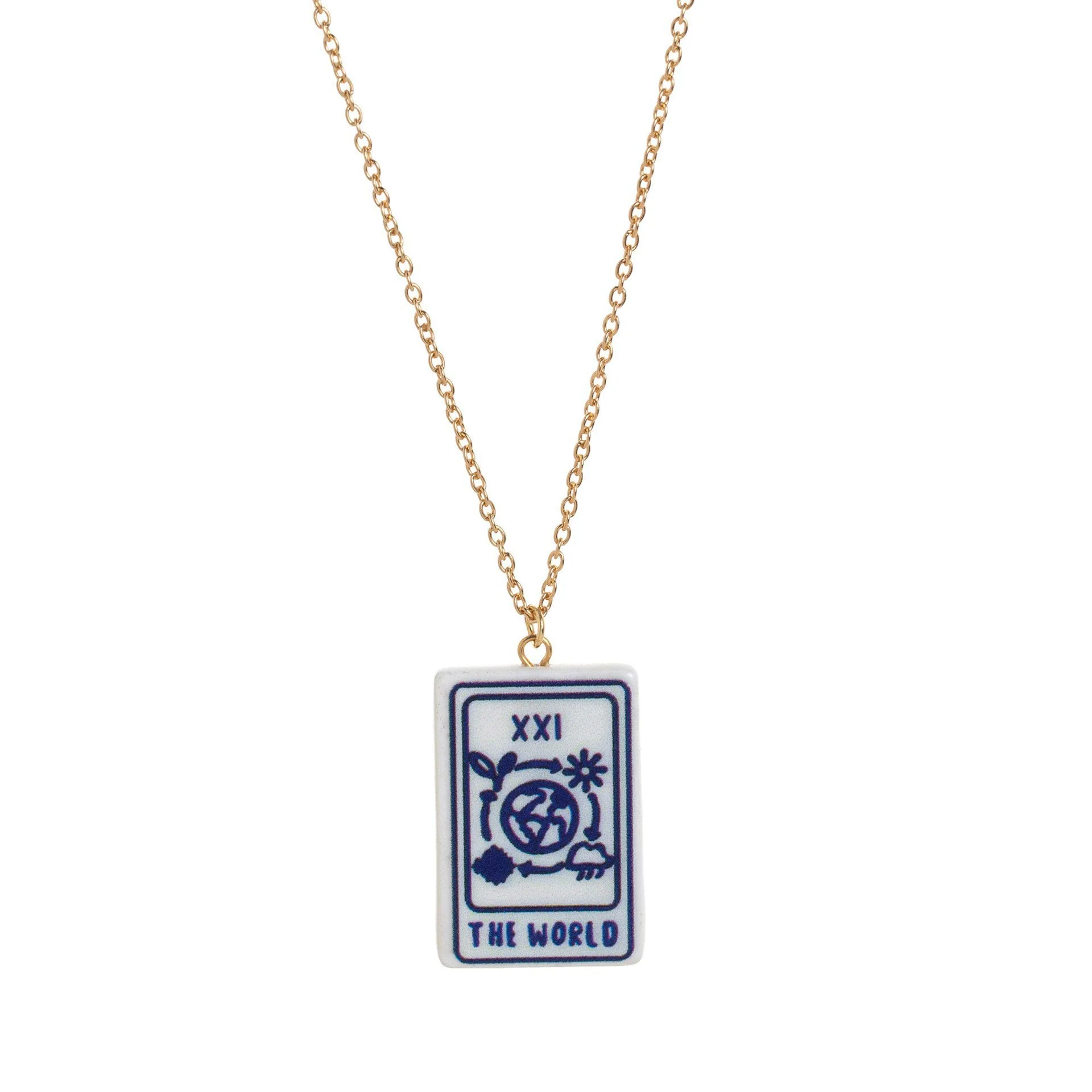 Wholesale Women's Retro Minimalist Geometric Heart Tarot Copper Goldplated Necklace - Image 9