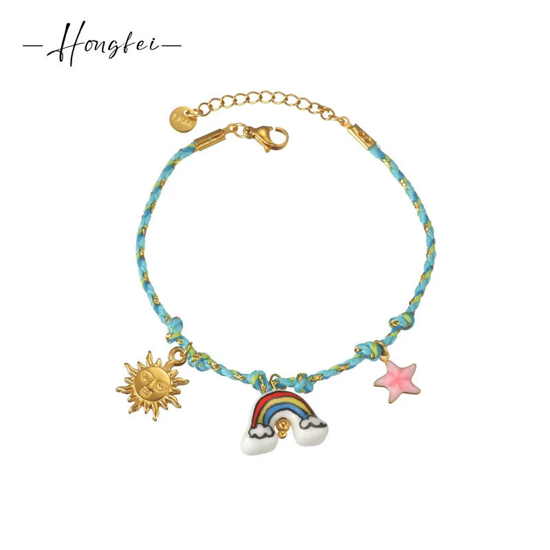 Wholesale Women's Retro Multielement Titanium Steel Fruitshaped Electroplated Bracelet