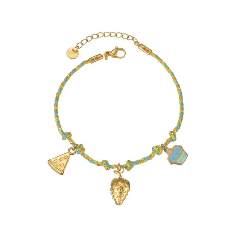 Wholesale Women's Retro Multielement Titanium Steel Fruitshaped Electroplated Bracelet - Image 5