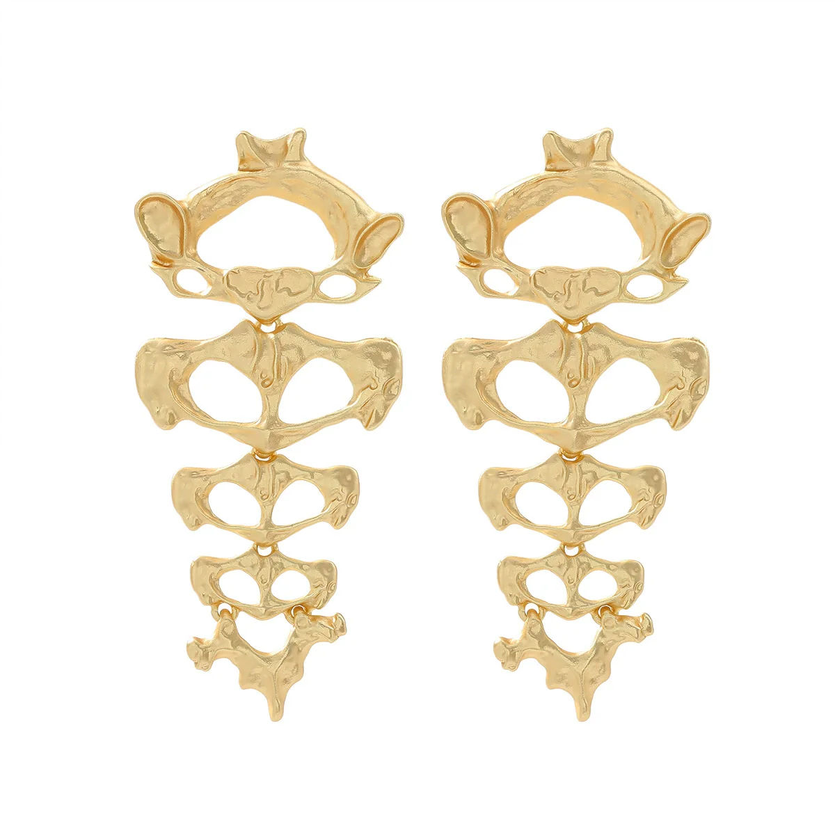 Wholesale Women's Retro Niche Trendy Exaggerated Skeletonshaped Geometric Zinc Alloy Earrings - Image 5