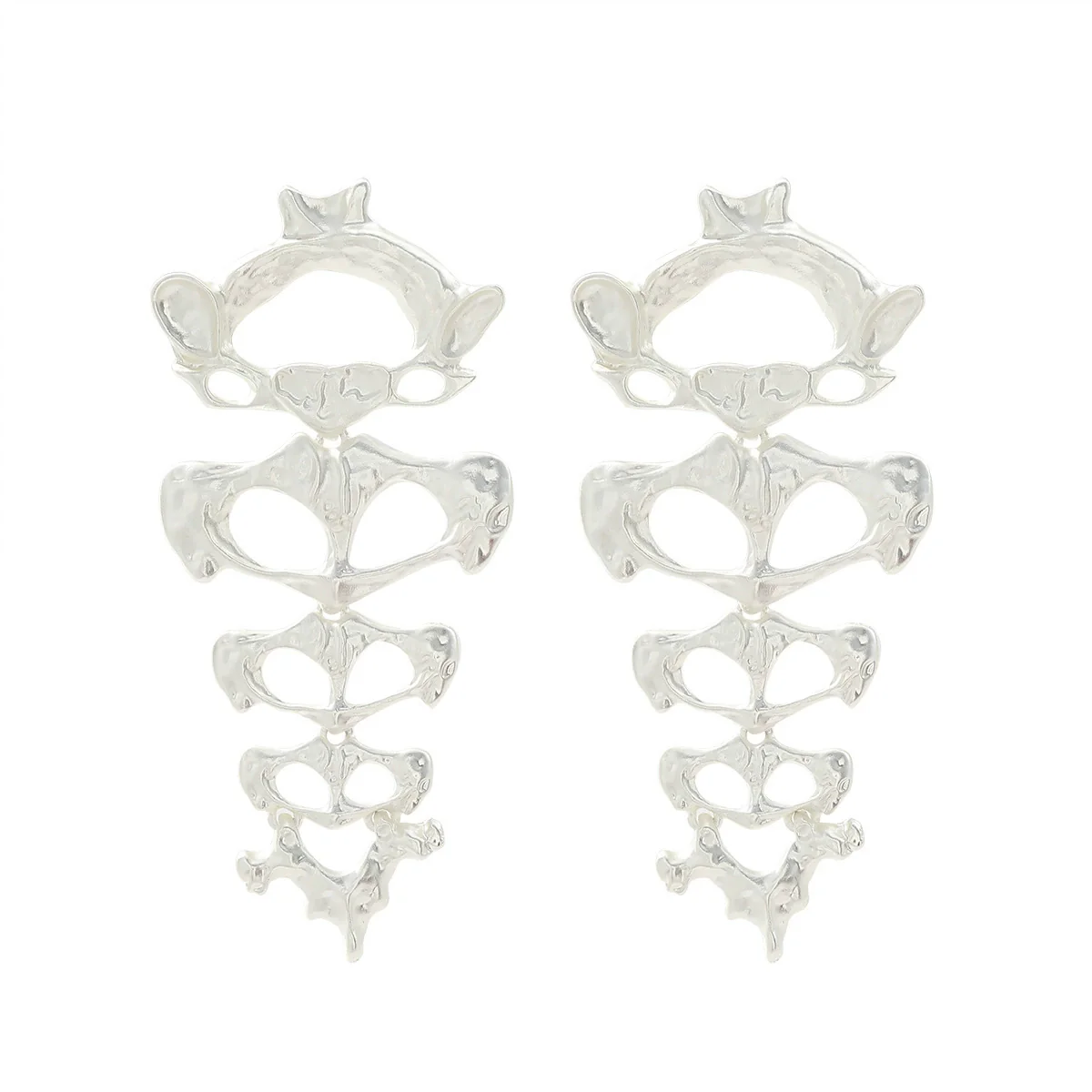 Wholesale Women's Retro Niche Trendy Exaggerated Skeletonshaped Geometric Zinc Alloy Earrings - Image 6