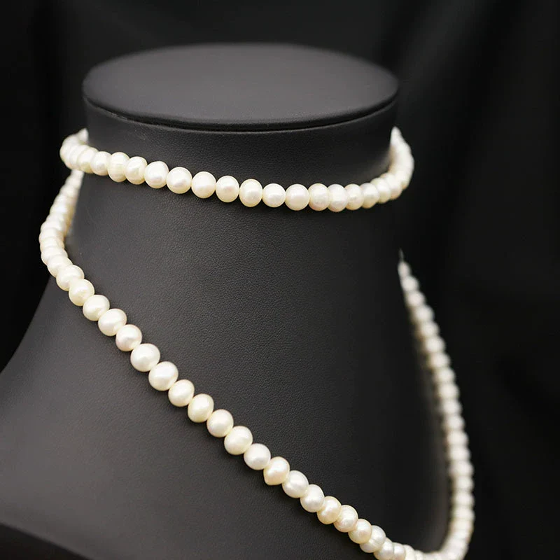 Wholesale Women's Retro Pearl Jewelry Ball Chain Necklace With Drop Shape Design And Electroplating Treatment - Image 7