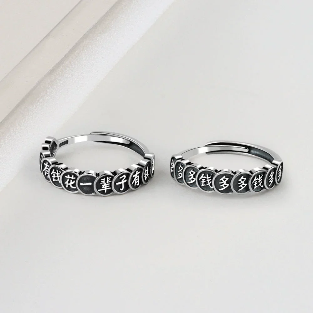 Wholesale Women's Retro Trendy Ring S925 Sterling Silver With Wings Pattern Electroplated
