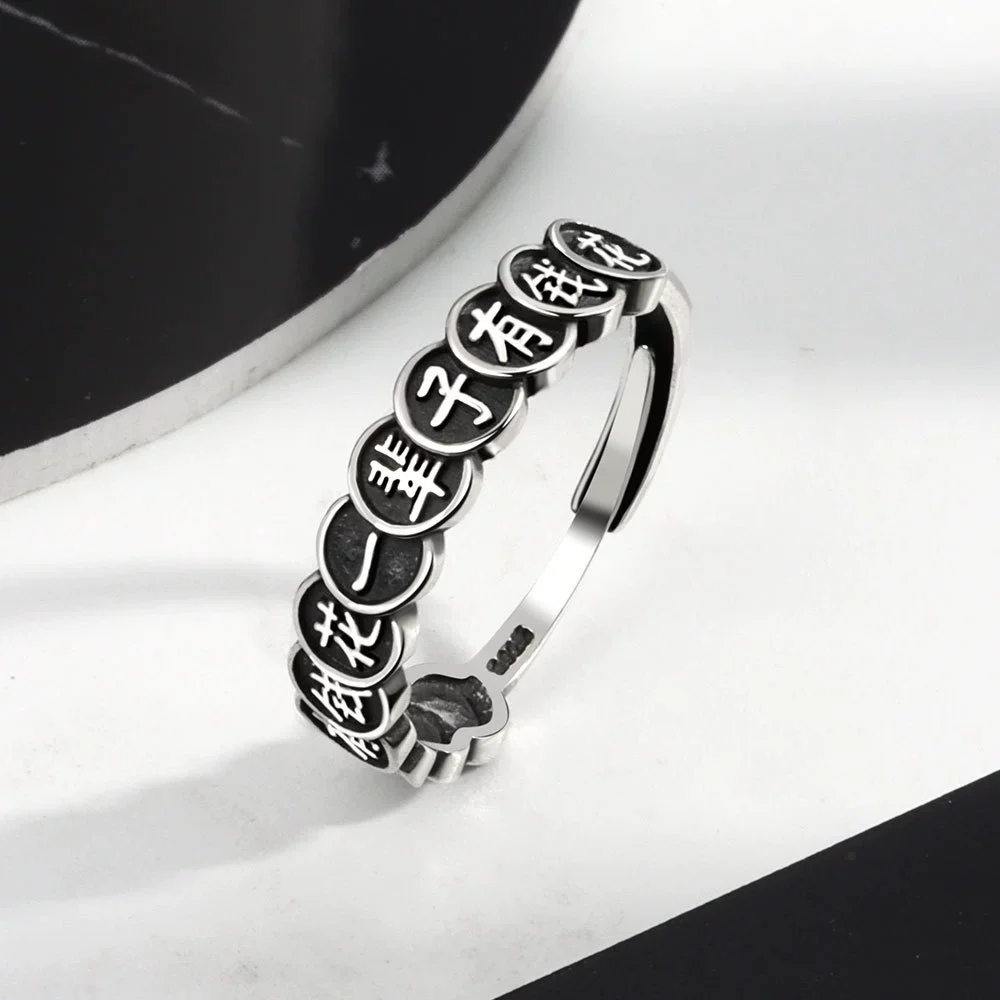 Wholesale Women's Retro Trendy Ring S925 Sterling Silver With Wings Pattern Electroplated - Image 5
