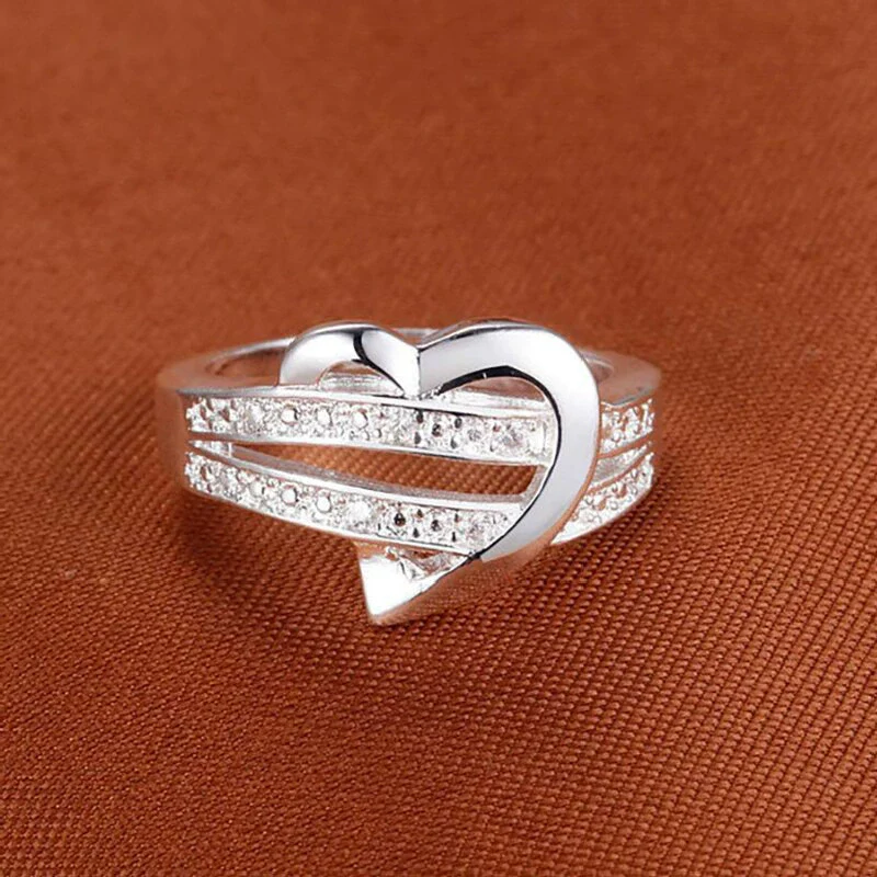 Wholesale Women's Rings Copper Heart Shaped Geometric Casual Style Zircon - Image 3