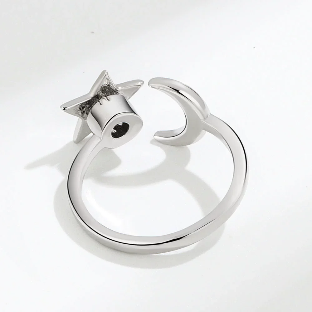 Wholesale Women's Rotating Star And Moon Intersection Ring Copper Electroplated - Image 4