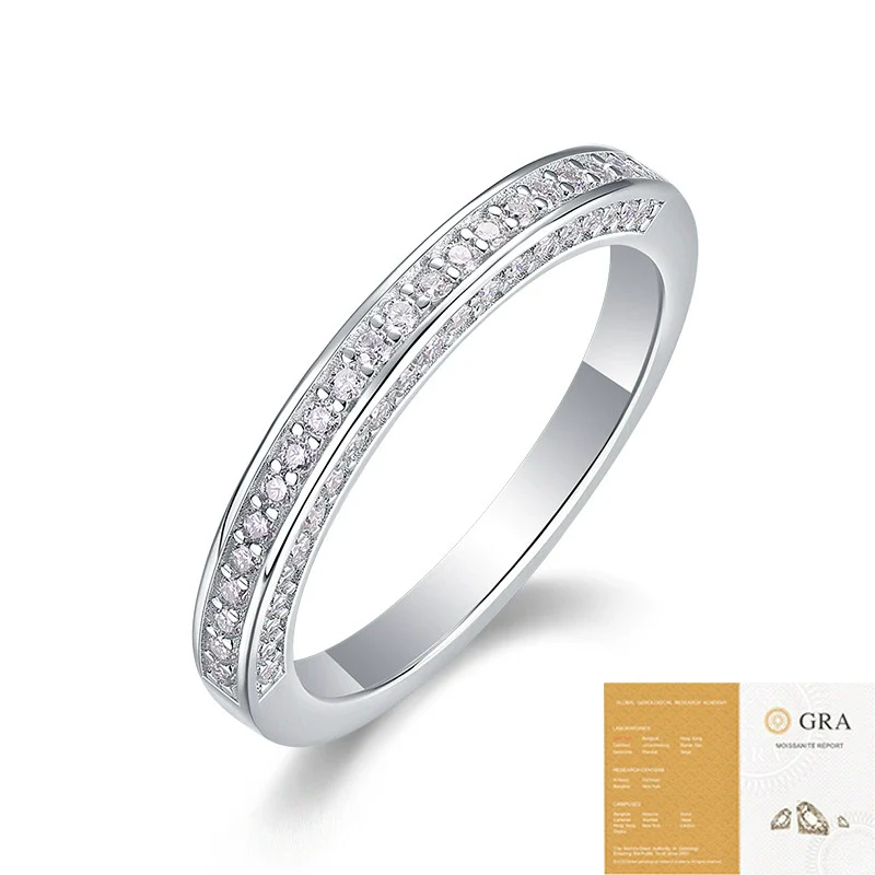 Wholesale Women's S925 Silver Geometric Star And Moon Moissanite Ring Set With Diamonds Fashion Style - Image 5