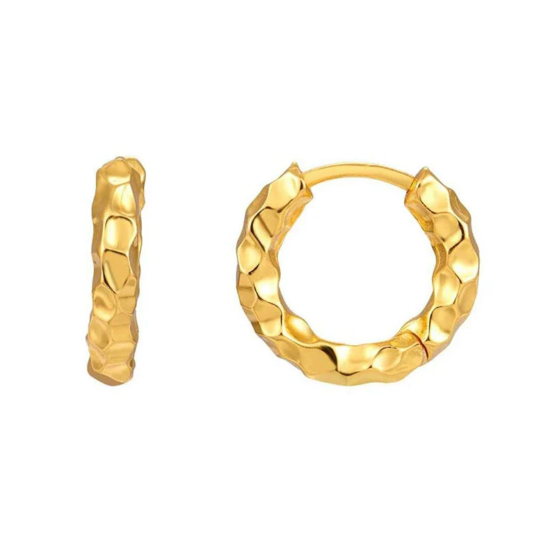 Wholesale Women's S925 Silver Needle And Copper Geometric Ushaped Twisted Texture Electroplated Retro Highend Hoop Earrings