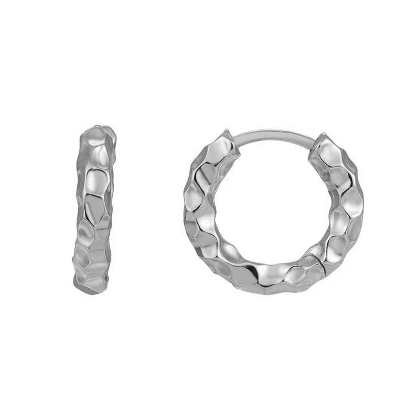 Wholesale Women's S925 Silver Needle And Copper Geometric Ushaped Twisted Texture Electroplated Retro Highend Hoop Earrings - Image 5