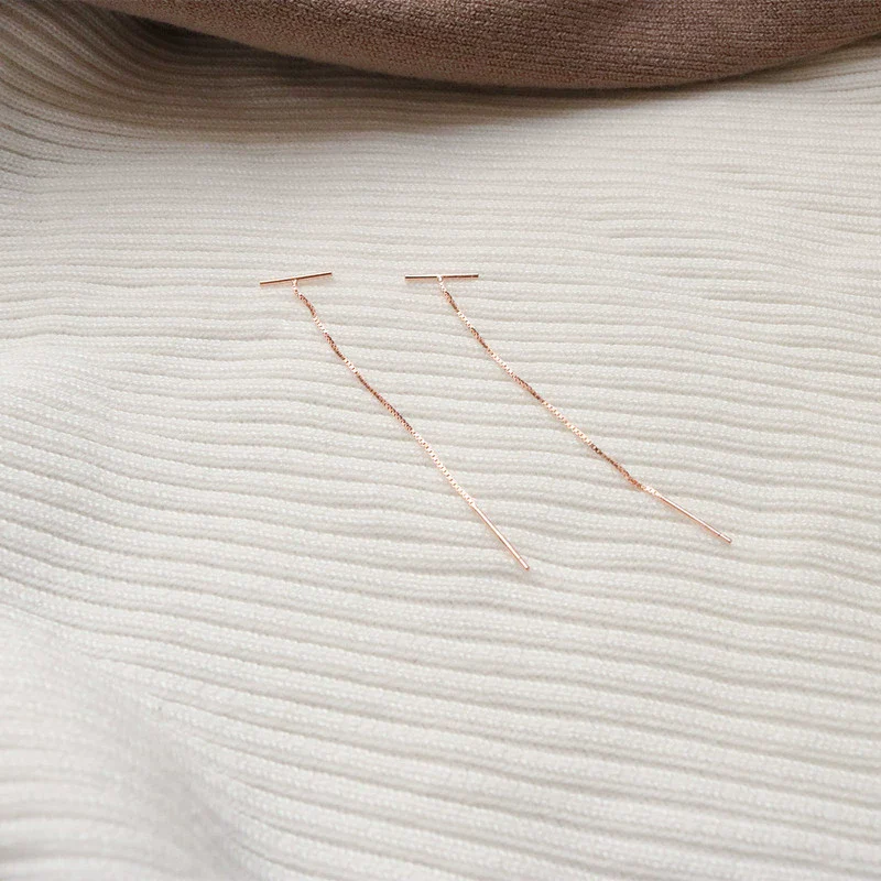 Wholesale Women's S925 Sterling Silver Ear Chain With Letters Numbers Text Pattern In Simple Cold Style And Tshaped Design - Image 7