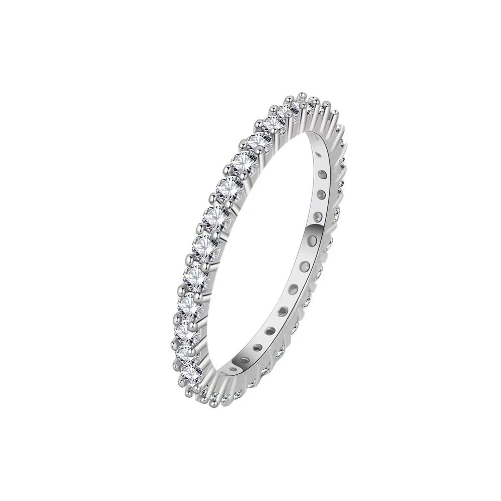 Wholesale Women's S925 Sterling Silver Geometric Amethyst Diamond Ring With Electroplating - Image 5