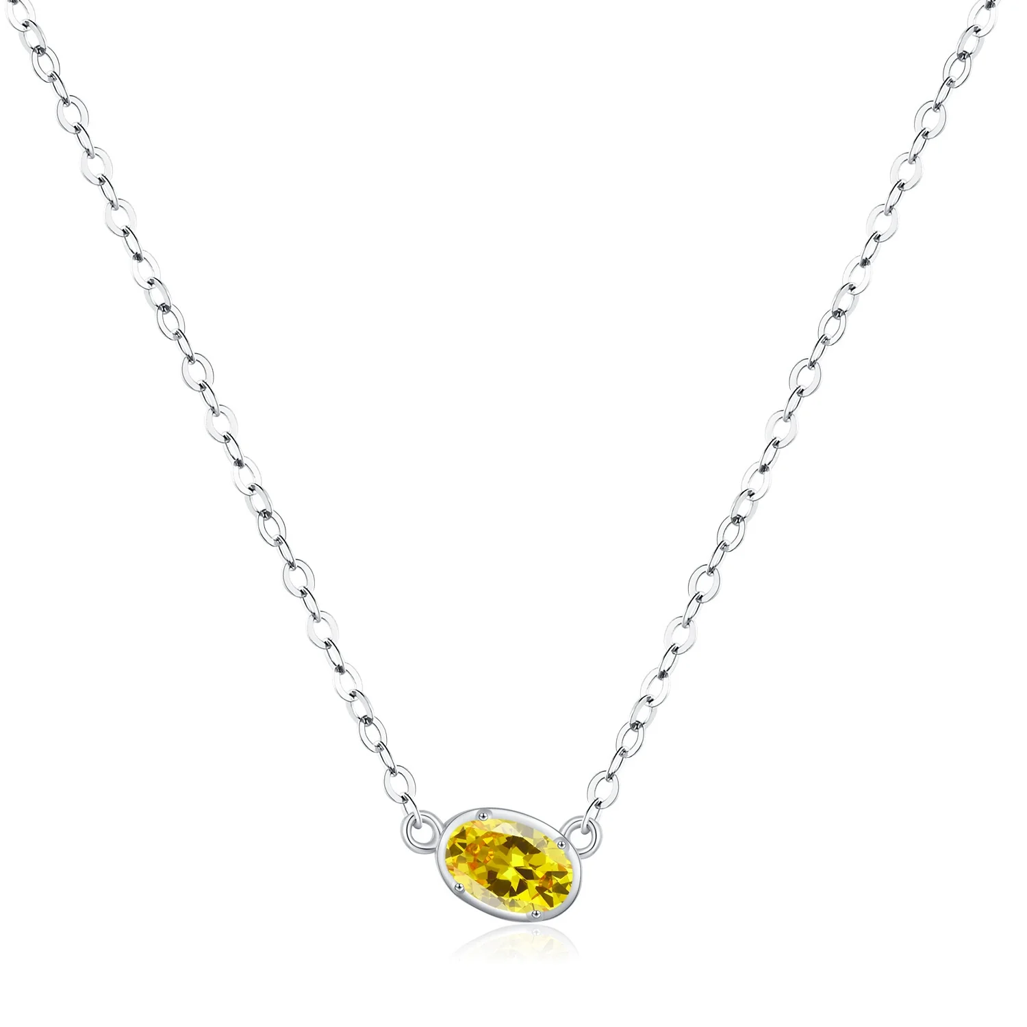 Wholesale Women's S925 Sterling Silver Geometric Artificial Diamond Clavicle Chain Pendant Necklace - Image 4