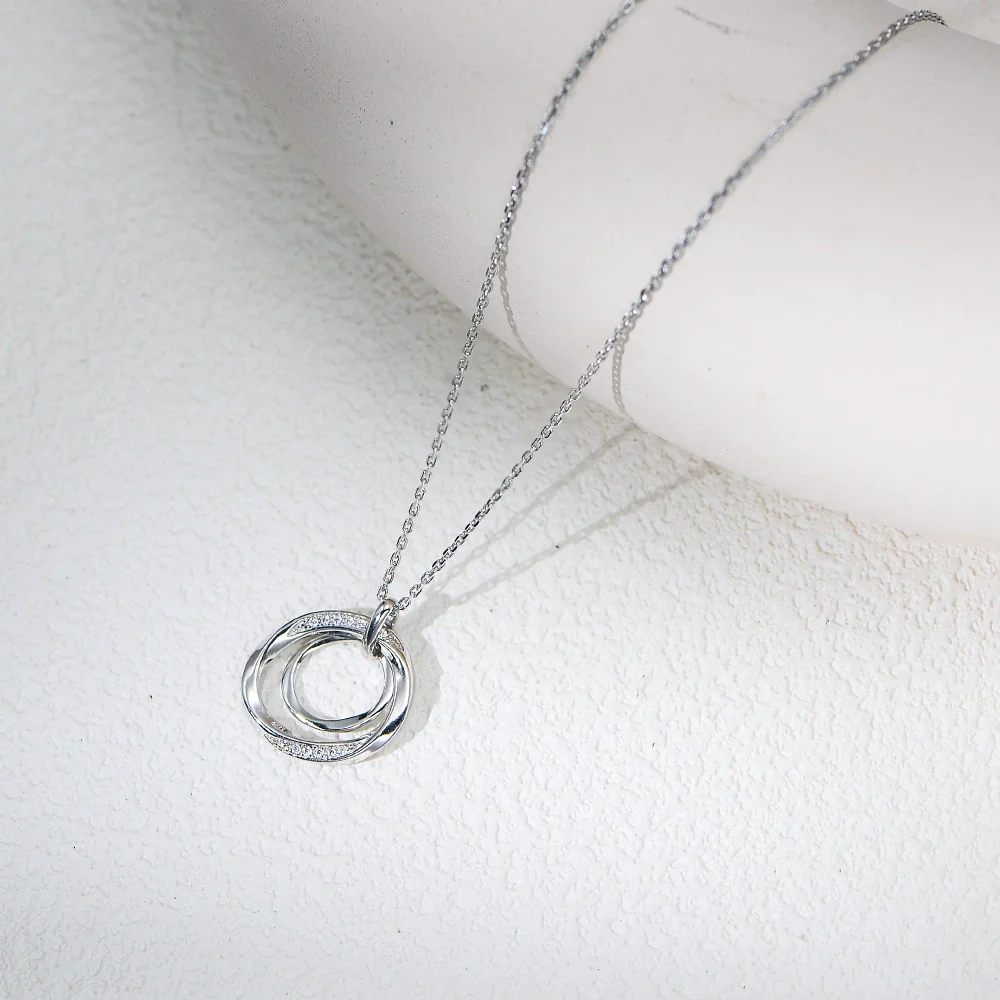 Wholesale Women's S925 Sterling Silver Geometric Diamond Cross Chain Clavicle Necklace - Image 2